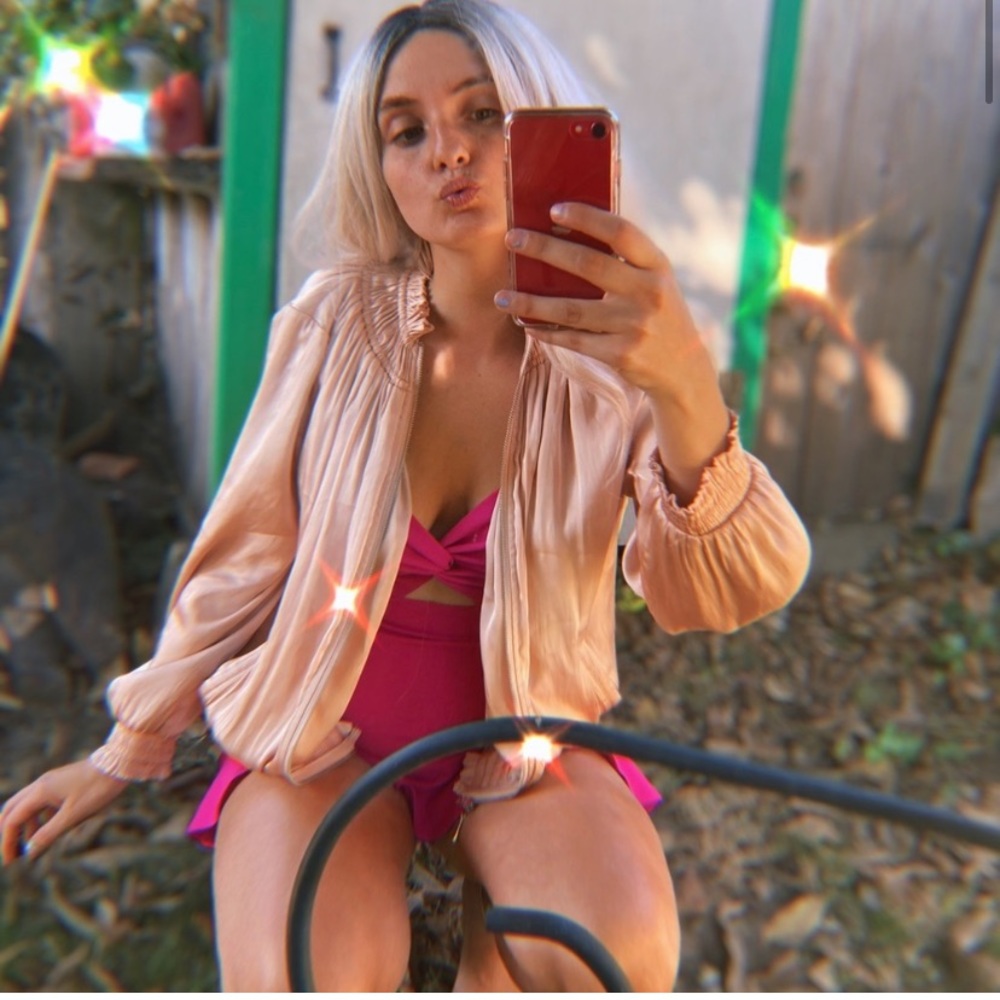 2/$10 Chico’s satin blush colored jacket